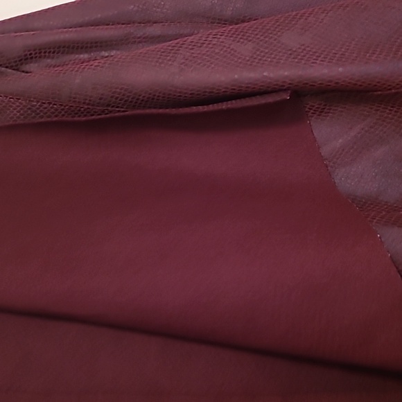 Catherine Malandrino dark burgundy faux leather open jacket Sz 2X - Picture 7 of 10